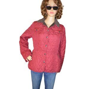 Weatherproof Burgundy Red Brown Puffer Coat jacket Women's Size M Snaps Gorpcore